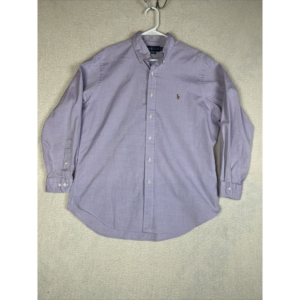 Ralph Lauren Mens 16 Lavender Purple Classic Fit Long Sleeve Button Down Shirt